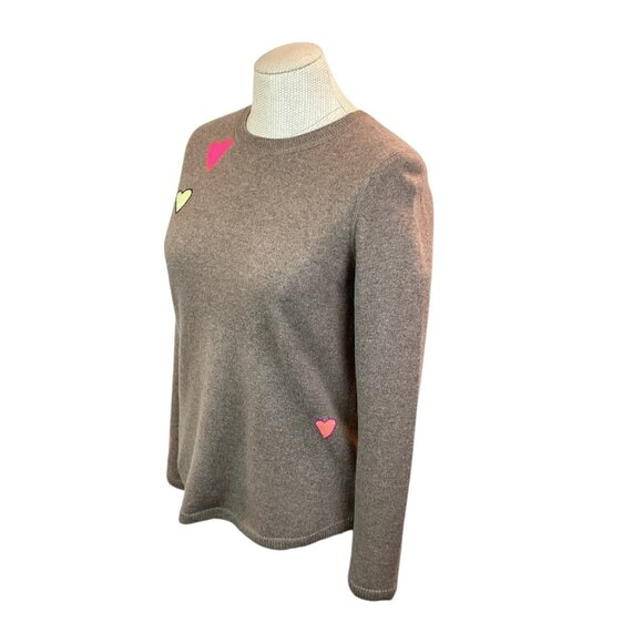 LXT Lisa & Todd Sweater Cashmere Heart Pattern Crew Neck Sweater Womens XS - Picture 5 of 15